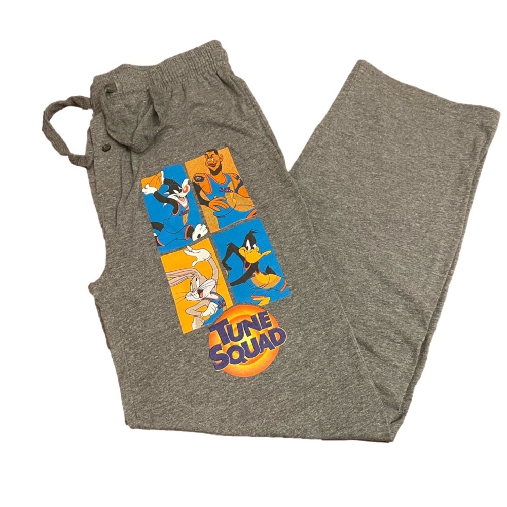 Space Jam Tune Squad unisex joggers sweats sleepers size M graphic gray